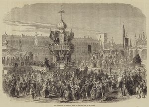 Karnevallet i Venedig, scene på Markuspladsen